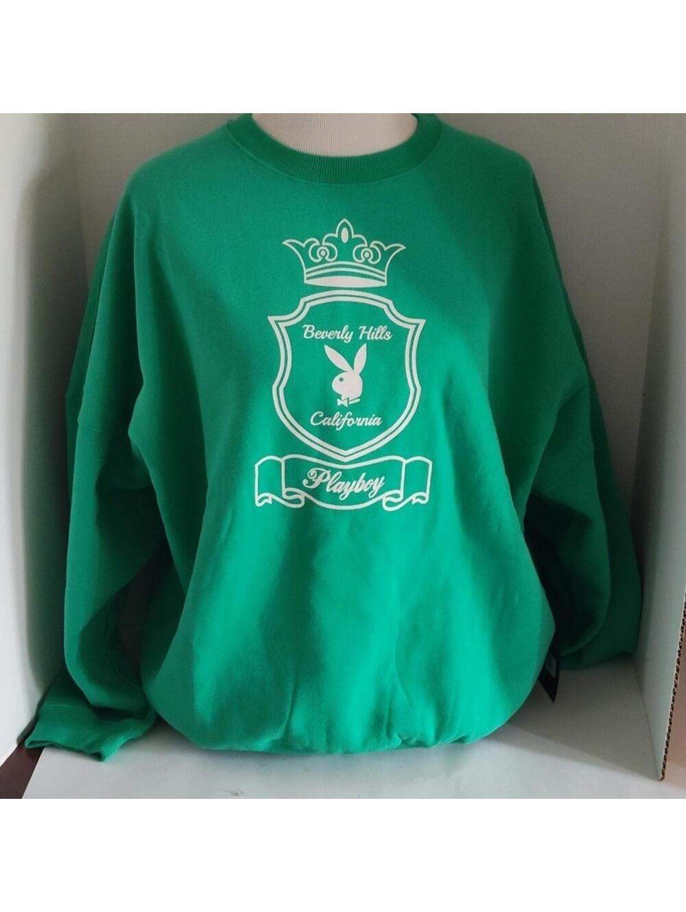Playboy by PacSun pullover Crew Cut Green sweatshirt Nwt